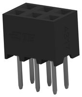 TE CONNECTIVITY 2MM-R-D03-VT-02-F-TB PCB插座, 板至板, 2 mm, 2 排, 6 触点, 通孔安装, AMPMODU 2mm
