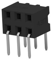TE CONNECTIVITY 2MM-R-D03-HT-02-F-TR PCB插座, 板至板, 2 mm, 2 排, 6 触点, 通孔安装直角, AMPMODU 2mm