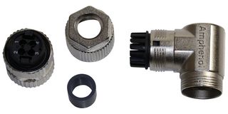 AMPHENOL LTW MSDS-04BFFC-SR7001 传感器连接器, M Series, M12, 母, 4路, 压接插座, 直角线缆安装