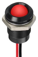 APEM Q14P5BXXHR12E LED Panel Mount Indicator, Red, 12 VDC, 14 mm, 20 mA, 2.8 cd, IP67