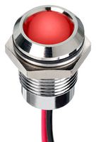 APEM Q14P5CXXHR24E 发光二极管指示器 面板安装, 红色, 24 VDC, 14 mm, 20 mA, 2.8 cd, IP67