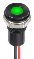 APEM Q6F5BXXHG12E 发光二极管指示器 面板安装, 绿色, 12 VDC, 6 mm, 20 mA, 350 mcd, IP67