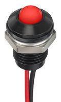 APEM Q6P5BXXHR24E LED Panel Mount Indicator, Red, 24 VDC, 6 mm, 20 mA, 3.7 cd, IP67