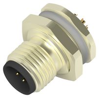TE CONNECTIVITY T4130012081-000 Sensor Connector, M12, Male, 8 Positions, Solder Pin, Straight Panel Mount