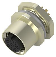 TE CONNECTIVITY T4133012081-000 Sensor Connector, M12, Female, 8 Positions, Solder Socket, Straight Panel Mount