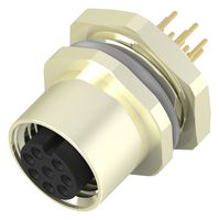 TE CONNECTIVITY T4143012081-000 传感器连接器, M12, 母, 8路, PCB插座, 直形面板安装