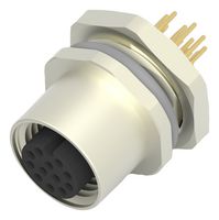 TE CONNECTIVITY T4143012121-000 Sensor Connector, M12, Female, 12 Positions, PCB Socket, Straight Panel Mount