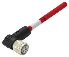 TE CONNECTIVITY TAA544B1411-002 传感器电缆, 4P, CC-link, 90° M12插座, 自由线端, 4路, 1 m, 3.28 ft