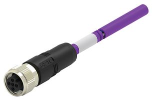 TE CONNECTIVITY TAA753A5501-002 传感器电缆, 5P, DeviceNet, M12 插座, 自由线端, 5路, 1 m, 3.28 ft