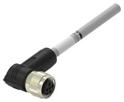 TE CONNECTIVITY TAA754A1611-002 传感器电缆, 5P, DeviceNet, 90° M12插座, 自由线端, 5路, 1 m, 3.28 ft