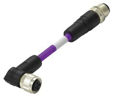 TE CONNECTIVITY TAA756A5501-002 Sensor Cable, 5P, DeviceNet, M12 Plug, 90° M12 Receptacle, 5 Positions, 1 m, 3.28 ft