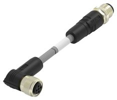 TE CONNECTIVITY TAA756A1611-002 Sensor Cable, 5P, DeviceNet, M12 Plug, 90° M12 Receptacle, 5 Positions, 1 m, 3.28 ft