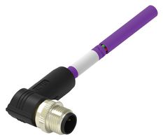 TE CONNECTIVITY TAB62246501-002 Sensor Cable, 2P, PROFIBUS, 90° M12 Plug, Free End, 2 Positions, 1 m, 3.28 ft