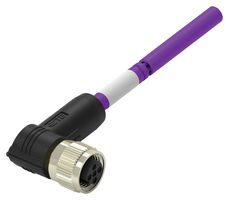 TE CONNECTIVITY TAB62435501-002 传感器电缆, 2P, PROFIBUS, 90° M12插座, 自由线端, 2路, 1 m, 3.28 ft
