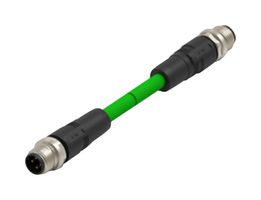 TE CONNECTIVITY TAD14741111-002 Sensor Cable, 4 Pos, M12 Plug, M12 Plug, 4 Positions, 1 m, 3.3 ft, TAD Series