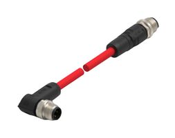 TE CONNECTIVITY TAD14841311-001 Sensor Cable, 4 Pos, M12 Plug, 90° M12 Plug, 4 Positions, 500 mm, 19.7 ", TAD Series