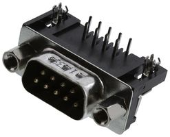 AMPHENOL COMMUNICATIONS SOLUTIONS L717SDE09PA4CH4F D-Sub 连接器, 直角, 标准, 插头, SD, 9 触点, DE, 焊接