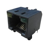 AMPHENOL COMMUNICATIONS SOLUTIONS RJHSE508002 Modular Connector, RJ45 Jack, 1 x 2 (Ganged), 8P8C, IP20, Through Hole Mount