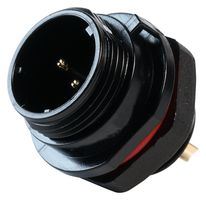 MULTICOMP PRO MP002534 圆形连接器, Standard Circular Connector, MP-T13 IP68 Series, 面板安装插座, 2 触点, 焊接引脚, 螺纹