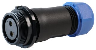 MULTICOMP PRO MP002580 Circular Connector, MP-T21, Inline Receptacle, Female Contacts, 2 Way, Threaded, Screw, IP68, 30A
