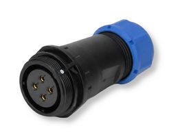 MULTICOMP PRO MP002583 Circular Connector, MP-T21, Inline Receptacle, Female Contacts, 4 Way, Threaded, Solder, IP68, 30A