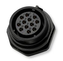 MULTICOMP PRO MP002618 Circular Connector, MP-T21, Panel Receptacle, Female Contacts, 12 Way, Threaded, Solder, IP68, 5A