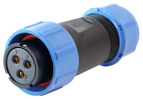 MULTICOMP PRO MP002671 Circular Connector, MP-T21, Plug, Female Contacts, 3 Way, Cable Mount, Bayonet, Screw, IP67, 30A