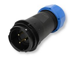MULTICOMP PRO MP002681 Circular Connector, MP-T21, Inline Receptacle, Male Contacts, 3 Way, Bayonet, Solder, IP67, 30A