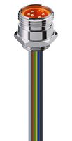 LUMBERG AUTOMATION 108904 传感器电缆, 4+PE, 7/8英寸插头, 自由线端, 5路, 500 mm, 19.7 ", RSF Series