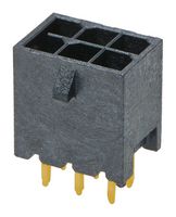 MOLEX 206832-0802 引脚针座, 线至板, 3 mm, 2 排, 8 触点, 通孔安装, Micro-Fit+ 206832
