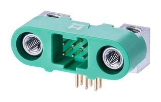 HARWIN G125-MH10605M4P 引脚针座, 黑色 / 绿色, 线至板, 1.25 mm, 2 排, 6 触点, 通孔直角, Gecko SL G125