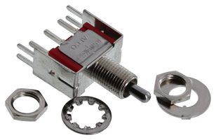 ALCOSWITCH - TE CONNECTIVITY 2-1825137-6 Toggle Switch, (On)-Off-(On), SPDT, Non Illuminated, Gemini A Series, Panel Mount, 5 A