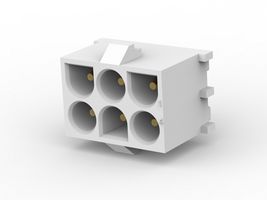 AMP - TE CONNECTIVITY 350711-4 引脚针座, 线至板, 6.35 mm, 2 排, 6 触点, 焊接
