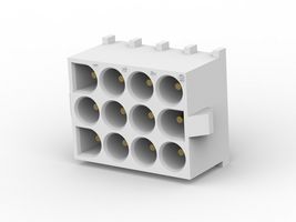 AMP - TE CONNECTIVITY 350713-4 Pin Header, Wire-to-Board, 6.35 mm, 3 Rows, 12 Contacts, Through Hole, Universal MATE-N-LOK