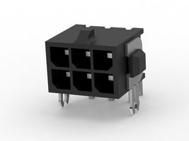 AMP - TE CONNECTIVITY 3-794677-6 引脚针座, 直角, 线至板, 3 mm, 2 排, 6 触点, 通孔直角, Micro MATE-N-LOK