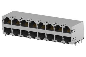 AMP - TE CONNECTIVITY 5569264-1 模块连接器, RJ45 插座, 2 x 8 (堆叠), 8P8C, Cat5, 通孔安装