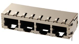 AMP - TE CONNECTIVITY 6339167-2 模块连接器, RJ45 插座, 1 x 4, (排路), 8P8C, Cat5, 通孔安装