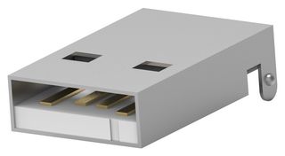 TE CONNECTIVITY 1-1734028-1 USB Connector, USB Type A, USB 2.0, Plug, 4 Ways, Surface Mount, Right Angle