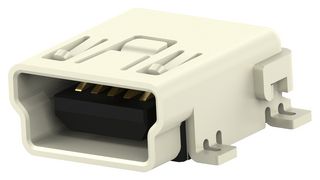 AMP - TE CONNECTIVITY 1734035-4 USB Connector, Mini USB Type B, USB 2.0, Receptacle, 5 Ways, Surface Mount, Right Angle