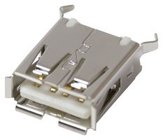 TE CONNECTIVITY 1734366-2 连接器, USB, USB A, USB 2.0, 插座, 4 路, 通孔安装, 垂直