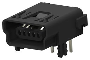 TE CONNECTIVITY - AMP 1734510-1 USB Connector, Mini USB Type B, USB 2.0, Receptacle, 5 Ways, Through Hole Mount, Right Angle