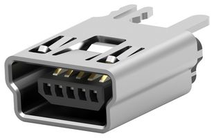 TE CONNECTIVITY 2041517-1 USB Connector, Mini USB Type B, USB 2.0, Receptacle, 5 Ways, Through Hole Mount, Vertical