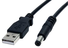 STARTECH USB2TYPEM 计算机电缆, USB 2.0 A插头, M型DC桶式插头 (5.5mm外径, 2.1mm内径), 3.28 ft, 1 m, 黑色