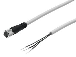 FESTO SIM-M8-3GD-2,5-PU Sensor Cable, M8 Receptacle, Free End, 3 Positions, 2.5 m, 8.2 ft
