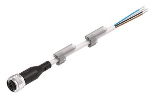 FESTO NEBU-M12G5-K-5-LE4 传感器电缆, M12 插座, 自由线端, 4路, 5 m, 16.4 ft