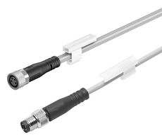 FESTO NEBU-M8G4-K-2.5-M8G4 Sensor Cable, M8 Receptacle, M8 Plug, 4 Positions, 2.5 m, 8.2 ft