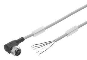 FESTO NEBU-M12W5-K-2.5-LE5 Sensor Cable, 90° M12 Receptacle, Free End, 5 Positions, 2.5 m, 8.2 ft