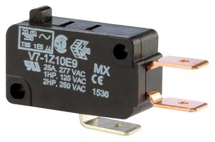 HONEYWELL V7-1Z10E9 Microswitch, Miniature, Pin Plunger, SPDT, Quick Connect, 25 A