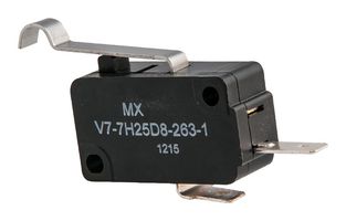 HONEYWELL V7-7H25D8-263-1 Microswitch, Miniature, Simulated Roller Lever, SPST-NO, Quick Connect