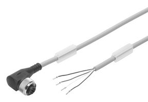 FESTO NEBU-M12W5-K-10-LE4 传感器电缆, 90° M12插座, 自由线端, 4路, 10 m, 32.8 ft